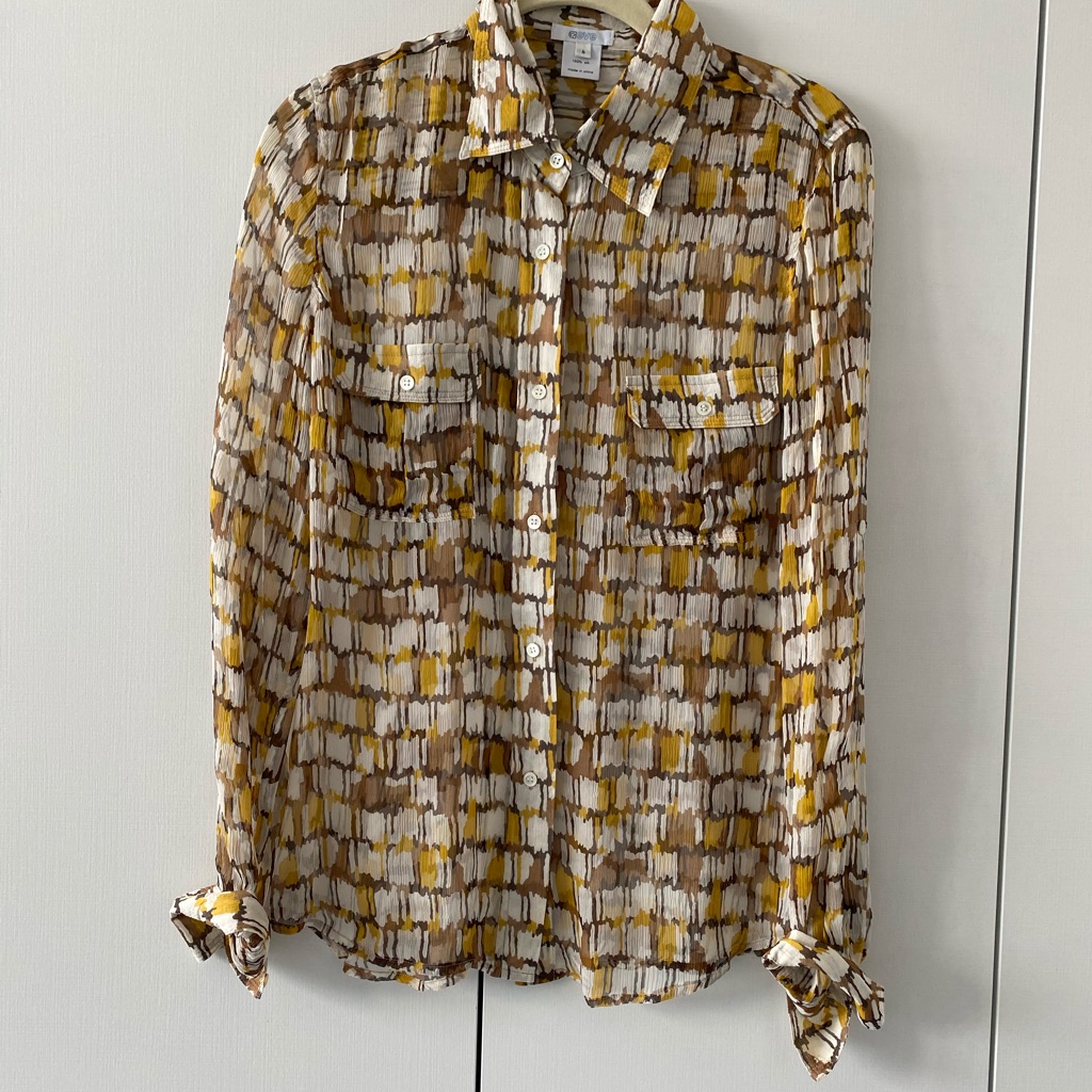 Yellow Pattern Button Down